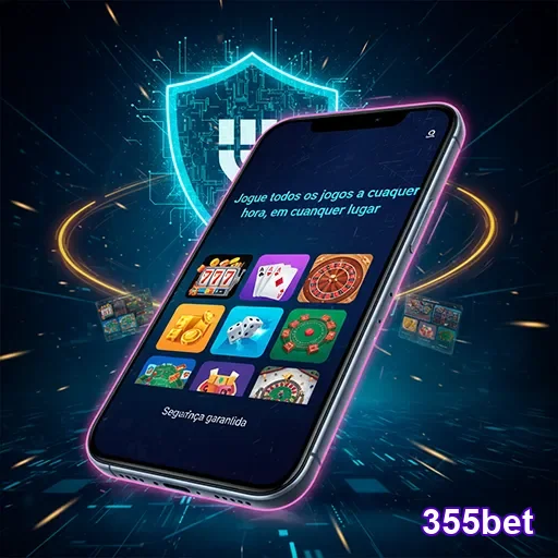 Imagem de um aplicativo da 355bet, plataforma de apostas, com o logo do site 355bet visível.